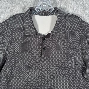 Lululemon Men's Propel Polo Shirt Stitch Camo Ice Gray Deep Coal Luxetreme Large